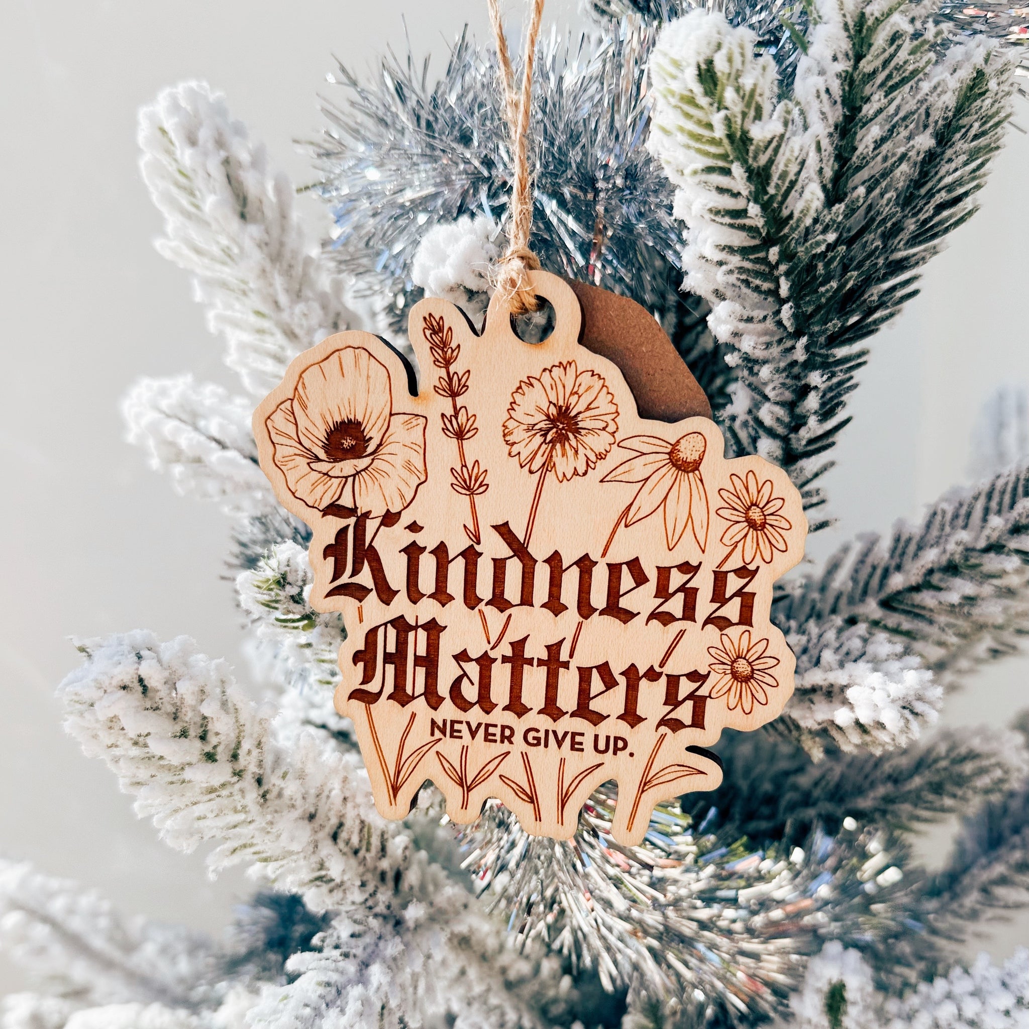 WOODEN KINDNESS MATTERS ORNAMENT